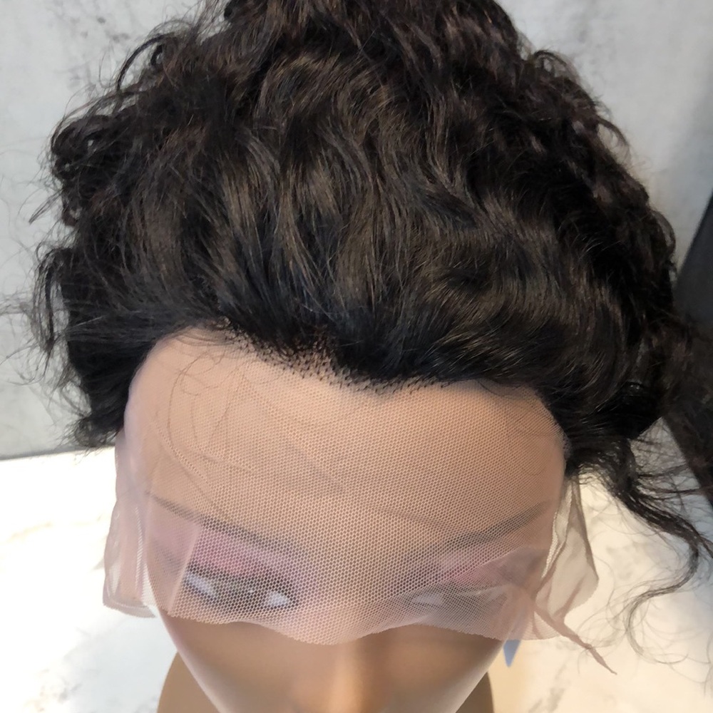 Brand new stylish lace frontal wig. Natural brown human hair